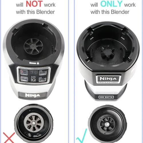 Vista 3 de 6 aletas Ninja - Piezas de repuesto para licuadora de 4 pulgadas de diámetro, compatibles con licuadoras Nutri Ninja Auto iQ BBL480 BL480D BL482