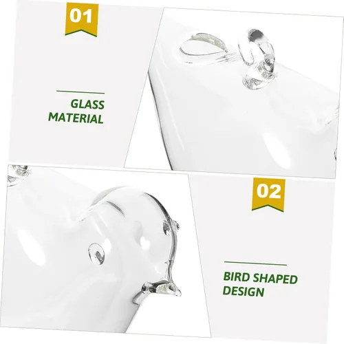 Vista 8 de Alipis 2pcs Hanging Glass Flower Pot Bird Shape Hydroponic Planter for Indoor Home Decor Creative Terrarium Container for Succulent Plants