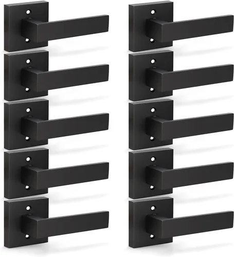 Vista 26 de KNOBWELL Paquete de 1 manija de puerta simulada negra para el interior, manijas de puerta simuladas con asas, tirador de puerta con función de giro