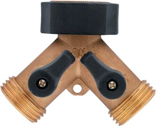 Orbit, manguera para jardín de alta resistencia, divisor Y, válvulas de paso para riego, 58248N, Brass