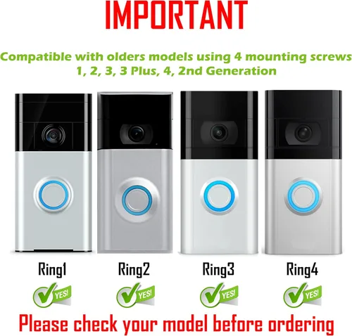 Vista 3 de RingDoorbell 1/2/3/4 2ª Gen y 3 Plus Cubierta Capucha para Lluvia y Sol Escudo Climático Protector contra Deslumbramiento Sin Perforación Necesaria