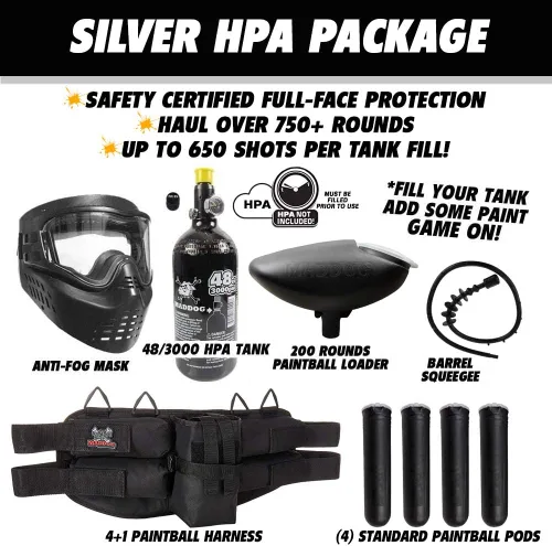 Vista 2 de Maddog Tippmann Cronus Basic Paintball Gun Marker and Accessory Starter Packages [HPA] Marker, 48ci/3000psi Compressed Air Tank, Mask, Hopper