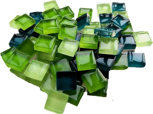 100 piezas de azulejos de mosaico a granel de colores surtidos opacos mosaico de vidrio suministros para manualidades para bricolaje, posavasos de
