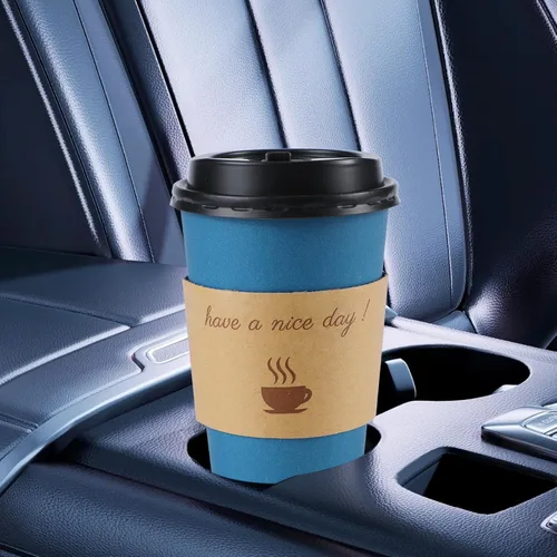 Vista 6 de Clawsoff - Paquete de 100 tazas de café de papel desechables de 16 onzas Azul marino-100Pack
