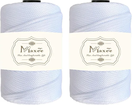 Vista 77 de Maxee Cordón de macramé de poliéster de alta calidad de 0.118 in × 218 yardas, 0.118 in, 100% polipropileno, ideal para ganchillo, ganchos de pared