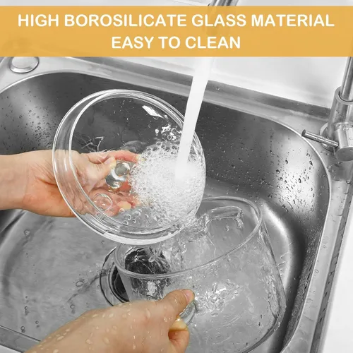 Vista 5 de DOITOOL Olla de cocina de vidrio borosilicato con tapa, 1.4 cuartos de galón, resistente al calor, olla para sopa, fideos instantáneos, alimentos