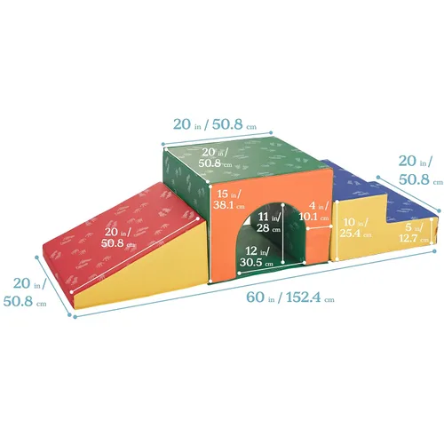 Vista 2 de ECR4Kids escalador de juguete individual de espuma con túnel, para enseñanza primaria