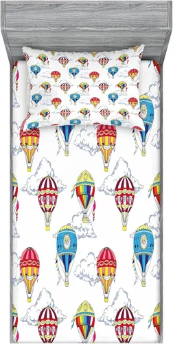 Vista 10 de Ambesonne - Juego de sábanas bajeras y fundas de almohada, diseño primaveral de acuarelas con jardín de hierbas y flores, juego de 4 piezas