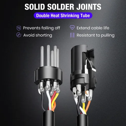 Vista 2 de Cable DMX de 5 pines de 10 pies, cable DMX flexible de 5 pines XLR macho a hembra, cable de iluminación de 5 pines para luces de escenario, señal