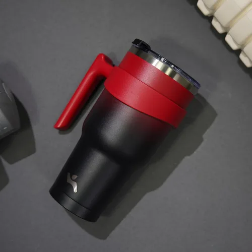 Vista 8 de Konokyo - Vaso de 10 onzas con asa y 2 popotes, 2 tapas, botella de agua aislada de acero inoxidable, taza de viaje reutilizable, color verde militar