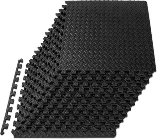 Vista 22 de ProsourceFit - Tapete de ejercicio tipo rompecabezas de ½ pulgada, losetas de espuma EVA entrelazadas para gimnasio en casa, para niños, crema, 24 x