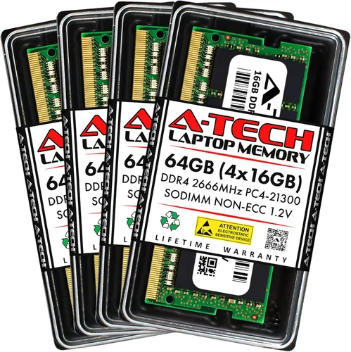 Vista 14 de A-Tech 4GB DDR4 2666MHz PC4-21300 (PC4-2666V) CL19 SODIMM 1.2V 260-Pin sin ECC SO-DIMM Módulo de Memoria RAM para Laptop Notebook