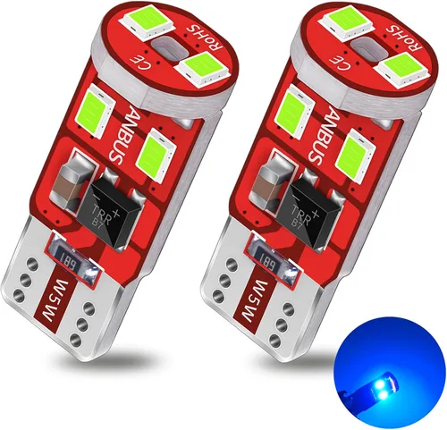 194 168 2825 W5W T10 Bombilla LED Canbus Sin Errores Sin Polaridad para Interior de Coche, Placa, Domo, Mapa, Puerta, Luces de Cortesía (Azul Hielo,