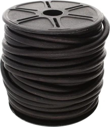 Vista 49 de The Beadsmith Cordón de cuero – Negro – Bobina de 0.039 in – 5 yardas/5.0 ft – Tanga de cuero indio ideal para trenzar, cuentas, collares, cordones