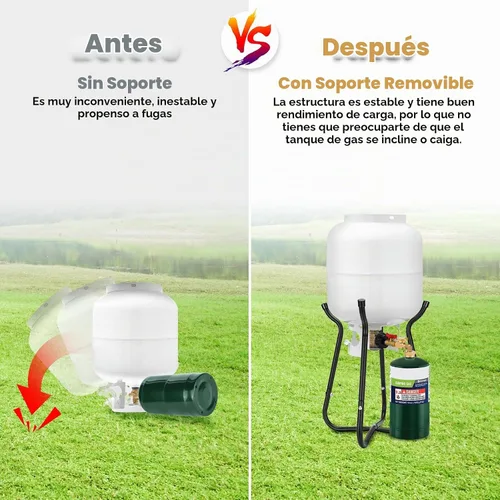 Vista 4 de Soporte de recarga de cilindro de propano WADEO, soporte de recarga de propano para cilindros recargables de 1 libra, soporte de recarga removible