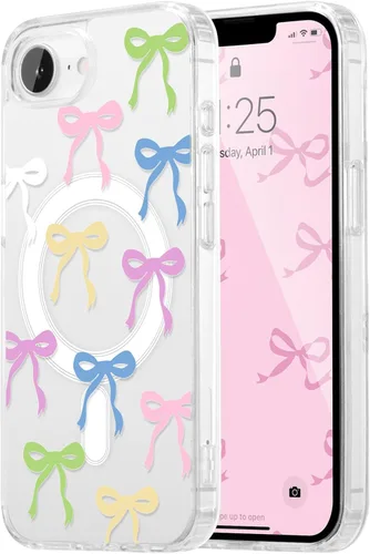 Vista 59 de UEEBAI - Funda magnética para iPhone 11, diseño de lazo, compatible con MagSafe, funda transparente delgada inalámbrica, antiamarilleo, a prueba