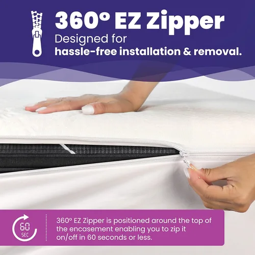 Vista 3 de Slumberfy - Funda de colchón impermeable para colchón hipoalergénico de bambú Funda de colchón con cremallera tamaño California King - 72 x 84