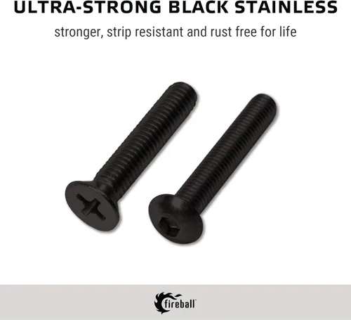 Vista 3 de Fireball Dragon Skateboard Hardware Kit Negro – Juego de tornillos de montaje y tuercas para Longboard Skateboard & Cruiser – Tornillos de montaje