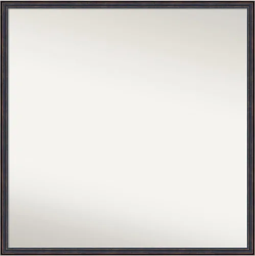 Vista 93 de Amanti Art Espejo de baño de bronce para sobre el fregadero, 25 x 26 pulgadas, espejo rectangular de bronce oscuro, marco de madera tradicional