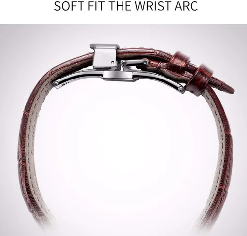 Vista 9 de Cierre de reloj, hebilla de reloj con cierre desplegable de mariposa, repuesto para correa de reloj de cuero