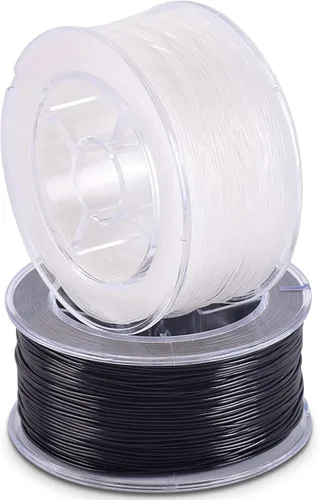 Vista 15 de KONMAY 1 rollo de cuerdas elásticas redondas de 0.0197 in con estuche organizador, 130 yardas de hilo elástico transparente de cuentas para hacer