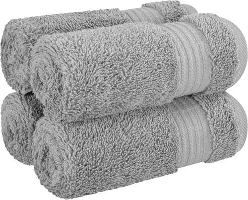 Vista 12 de Cotton Paradise 100% Cotton Turkish Washcloth Set for Bathroom, 4 Piece Soft Absorbent Small Hand Face Towels Wash Rags, Lilac