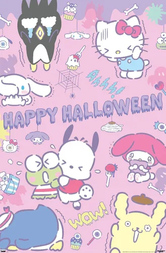 Vista 12 de Trends International Hello Kitty and Friends: 20 Kawaii Horror - Póster de collage de pared, 22.4 pulgadas de largo x 14.7 pulgadas, versión