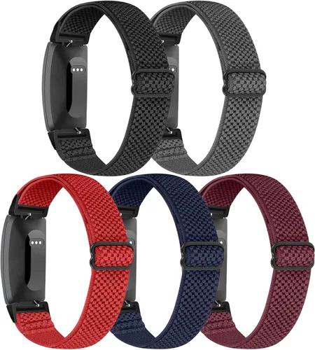 Vista 13 de Enkic Correa elástica para reloj, compatible con Fitbit Inspire 3/2/HR/Ace 2/3, correas de repuesto de nailon suave para mujeres y hombres