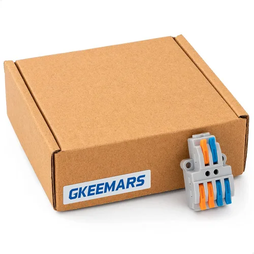 Vista 7 de GKEEMARS 10 conectores de cable de palanca, conector de cable de cableado rápido, bloque de terminales de conductor a presión (2 en 4 salidas)