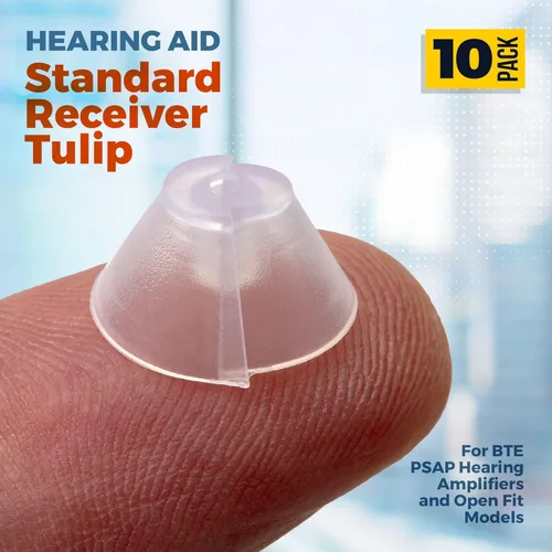 Vista 2 de MEDca Receptor estándar para audífonos con forma de tulipán, compatible con GN Resound Sure Fit, 10 unidades universales de repuesto de punta