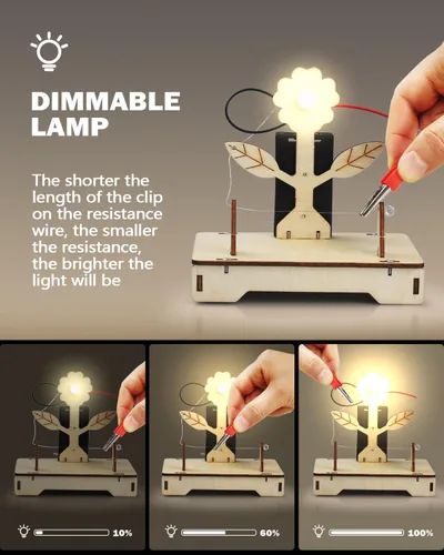 Vista 4 de Poraxy Juguetes STEM 6 en 1 para niños de 8 a 12 años, kits STEM, rompecabezas de madera 3D, proyectos de ciencia educativa, kits de modelos