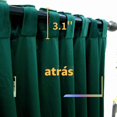 Vista 5 de Cortinas opacas de terciopelo negro para sala de estar, 52 pulgadas de ancho x 63 pulgadas de largo, cortinas opacas de lujo para dormitorio