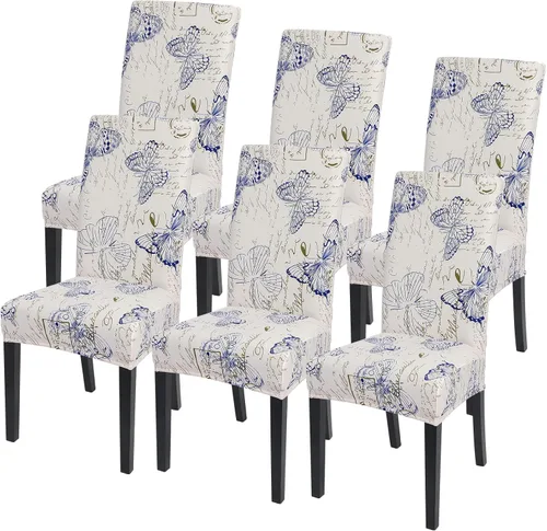 Vista 61 de SearchI Juego de 2 fundas elásticas para sillas Parsons de comedor, fundas elásticas con estampado de elastano, extraíbles, lavables, fundas