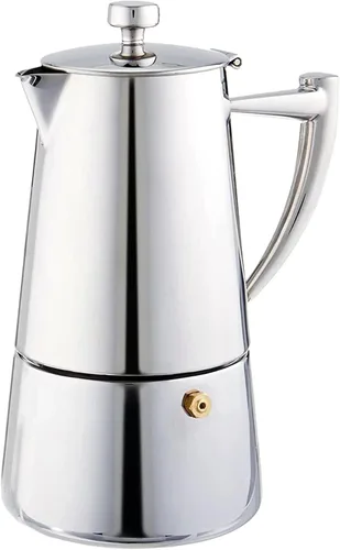 Vista 12 de Cuisinox Roma - Olla de espresso Moka de acero inoxidable para estufa de 4 tazas