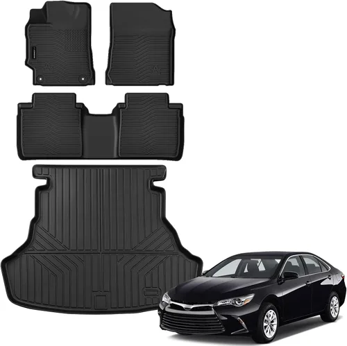Vista 34 de AUXKO All Weather Floor Mats Cargo Mat Door Sill for Toyota Rav4 2013-2018