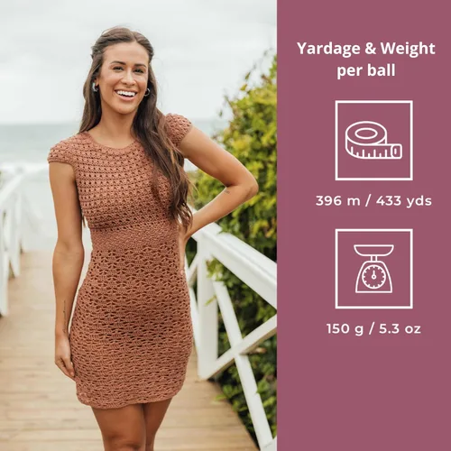 Vista 3 de CIRCULO Charme - Paquete de hilo para tejer y ganchillo, 3 bolas de 100% algodón virgen brasileño mercerizado, peso deportivo suave, color 2012