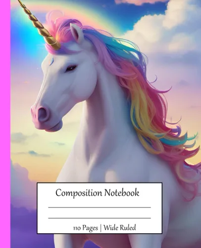 Composition Notebook Wide Ruled Rainbow Unicorn Wide Ruled Soft Cover Girls Kids Elementary School Supplies Student Teacher Daily Creative