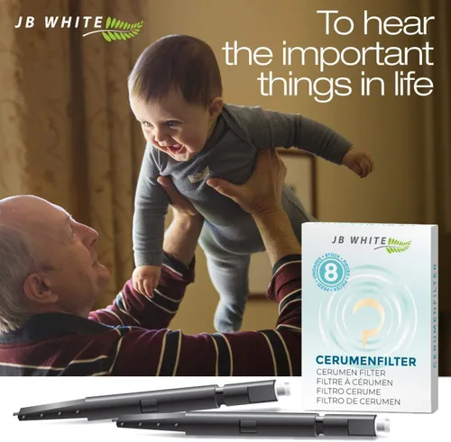 Vista 3 de JB White 8 filtros de cera para audífonos compatibles con protectores de cera Phonak Cerustop Widex Nanocare Oticon ProWax MiniFit Siemens