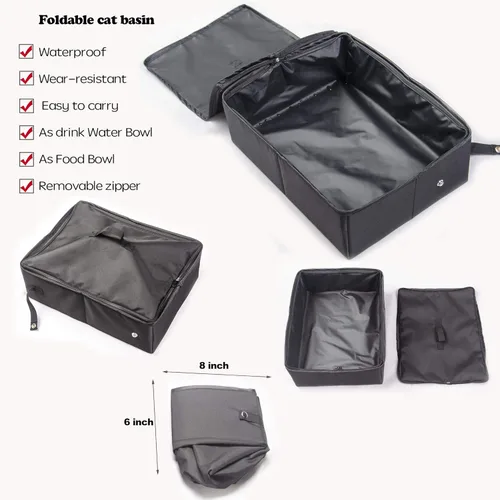 Vista 8 de Mispace - Jaula portátil de doble compartimiento para exposición, para gatos, cómoda jaula de viaje para perros con bolsa de transporte, 2