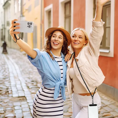 Vista 2 de Takyu Cordon para teléfono celular, cordon cruzado para teléfono con correa de cuello ajustable y paquete de 2 correas de muñeca para teléfono