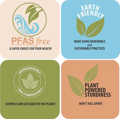 Vista 4 de Nicole Home Collection Platos de papel desechables compostables resistentes de 6 pulgadas, 100% bagazo, biodegradable, ecológico, caña de azúcar