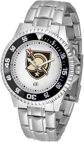 Vista 45 de SunTime Reloj de cuarzo de 1.575 in para hombre, correa de acero inoxidable de 0.787 in, esfera Gameday