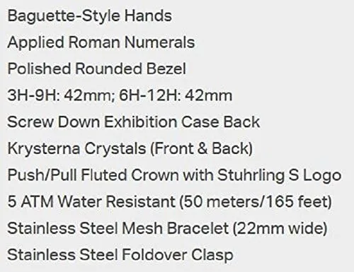 Vista 4 de Stuhrling Original Reloj clásico 747M.04 Atrium Elite de 23 quilates en capas de oro amarillo con pulsera de malla para hombre, Plateadodorado