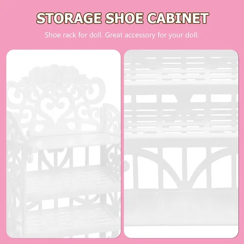 Vista 7 de NUOBESTY Estante para zapatos de muñeca, muebles de casa de muñecas en miniatura para niña, accesorios para muñecas