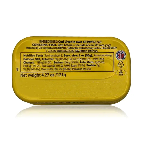 Vista 2 de Riga Gold Hígado de bacalao en aceite propio 4.27 oz/ 121g de Islandia (paquete 6)