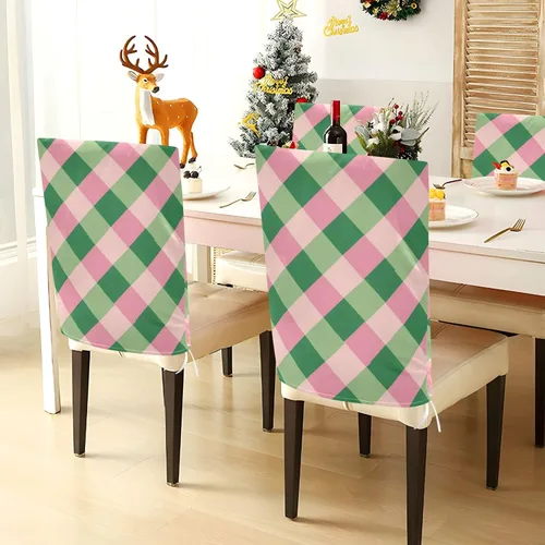 Vista 4 de Blush Green Square Decorative Chair Slipcover for Festivals (Easter, Graduation, etc.) Soft Stretch Chair Covers Cover para sillas de comedor 6