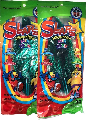 Vista 14 de Dulces Pigui - Paletas cachetada sabor tamarindo azul, dulce mexicano (10 paletas)