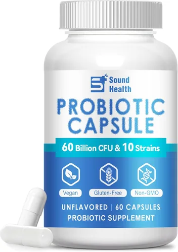 Probióticos con prebióticos para mujeres y hombres, salud digestiva e intestinal, cápsulas veganas, sin OMG, sin gluten ni lácteos