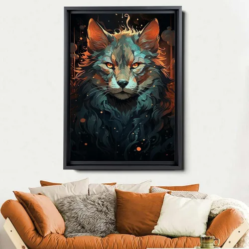 Vista 5 de Fox In The Forest Wall Art Red Fox Painting Magical Forest Canvas Nature Wall Art, Fox Art Print, Wildlife Poster