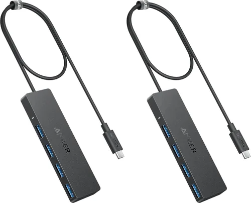 Vista 12 de Anker 4-Port USB 3.0 Ultra Slim – Puerto de catos para MacBook, Mac Pro/mini, iMac, Surface Pro, XPS, Notebook PC, pendrives, unidades de disco